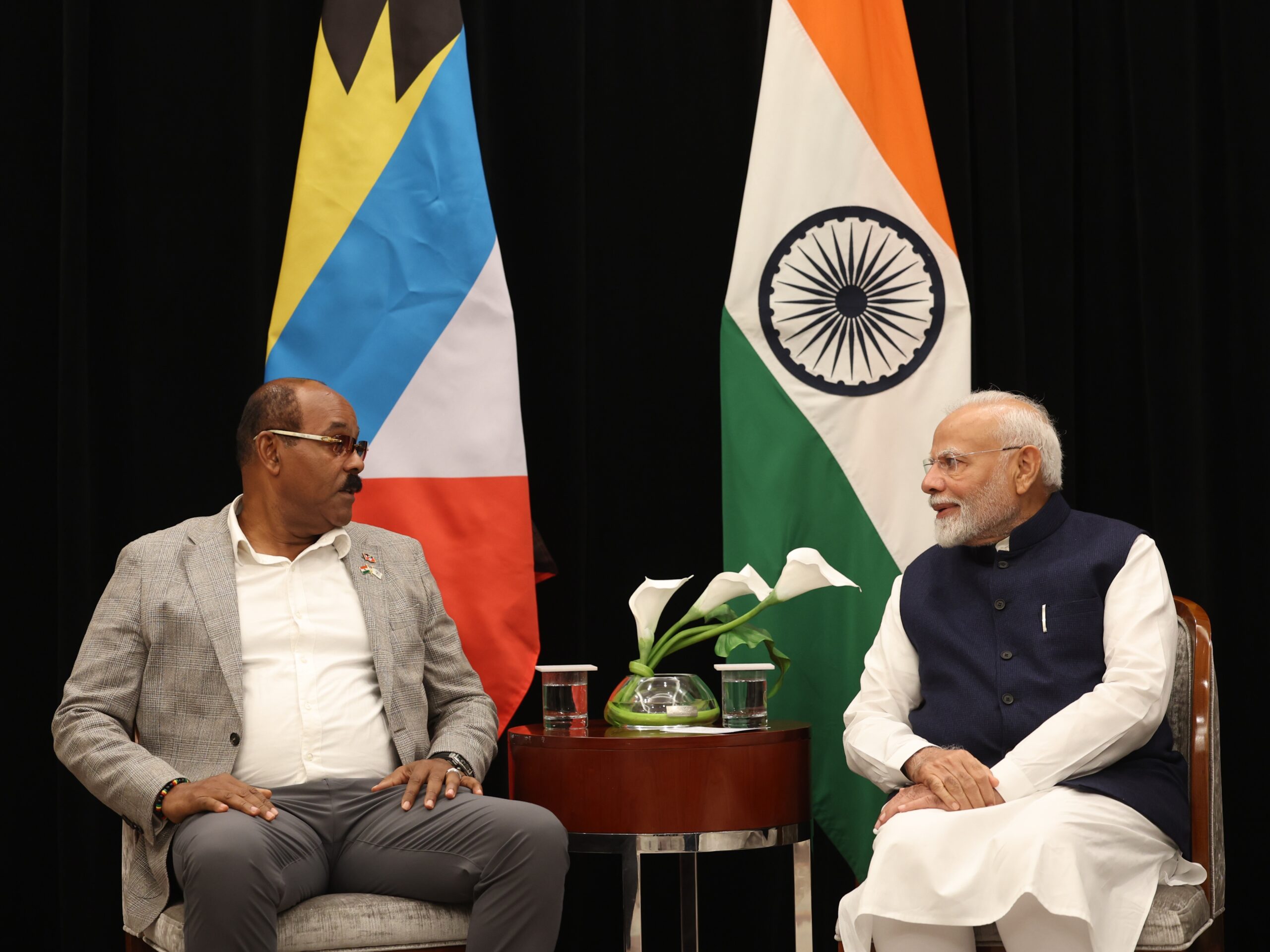 Strengthening Ties: PM Modi Meets Gaston Browne to Discuss Bilateral Cooperation