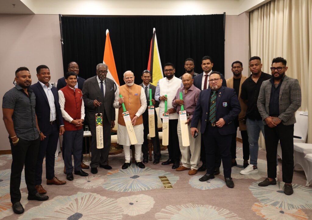 Prime Minister Narendra Modi Engages with Leading Cricket Players of Guyana