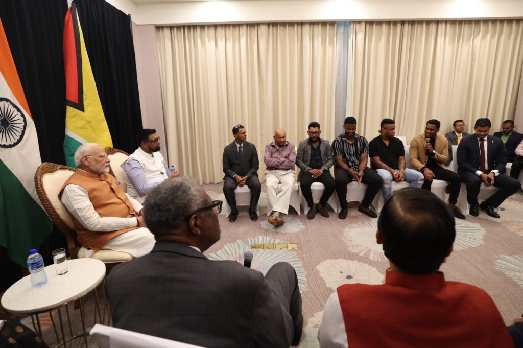 Prime Minister Narendra Modi Engages with Leading Cricket Players of Guyana